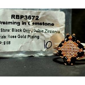 Dreaming in Gemstone Black and Rose Gold Ring